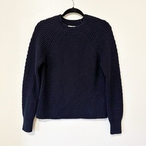 REISS Aisling Navy Chunky Knit Crew Neck Jumper M